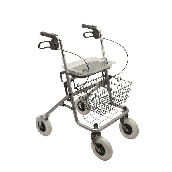 Rollator Deluxe Silver 4τροχο ενισχυμένο πτυσσόμενο με φρένα